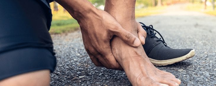 Man foot with bruise