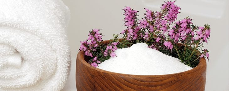 Epsom Salt near bathtub