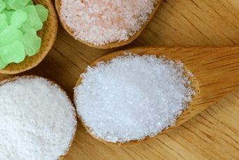 Wooden spoons with salts