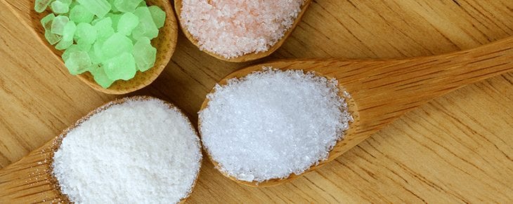 Wooden spoons with salts